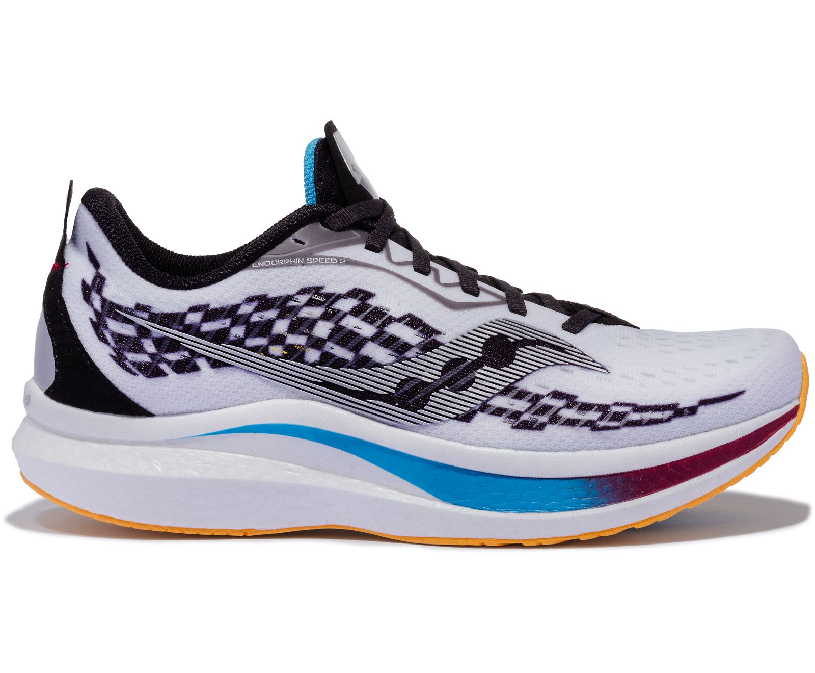 Men's Saucony Endorphin Speed 2 Running Shoes White / Black | Singapore 474YXFU